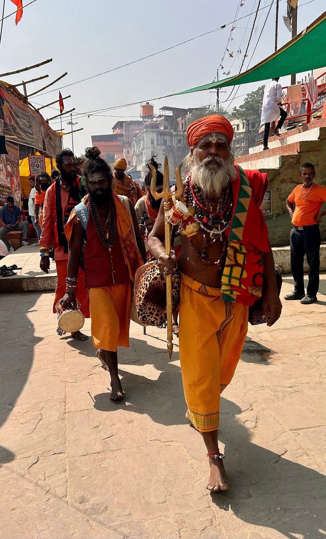 Procession spirituelle et sadhus vénérables
