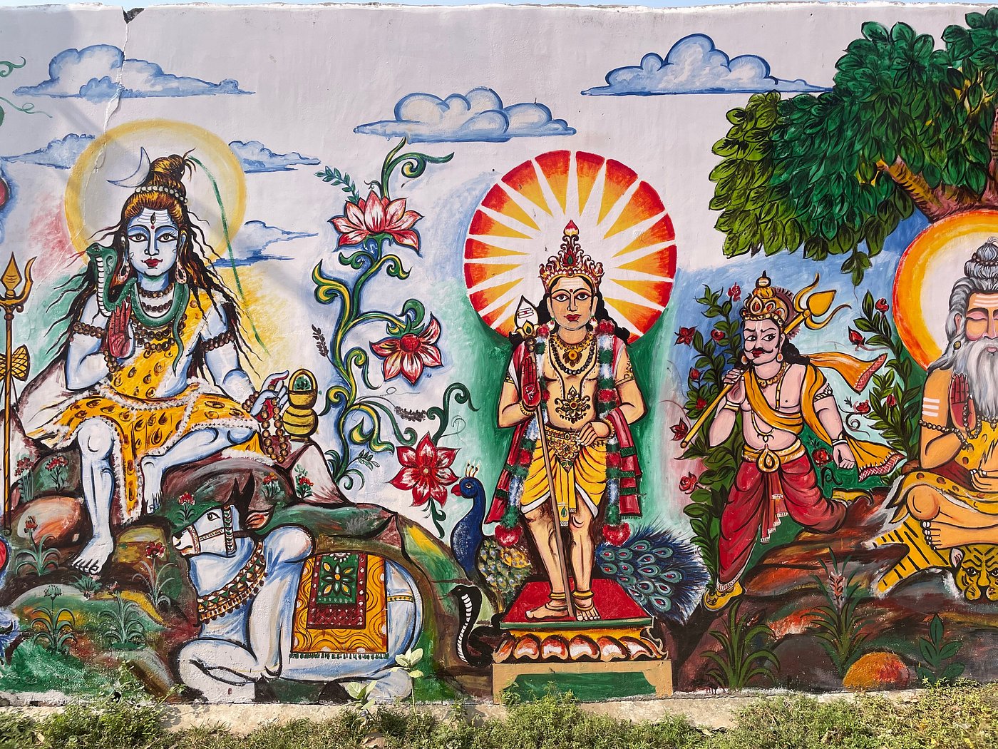 Fresque murale moderne honorant Shiva